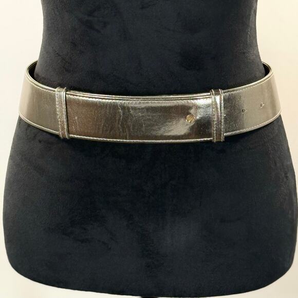 Vintage 90s ART Gold Chain Link Belt Silver Wide Adjustable Hook 29–35” - Picture 3 of 10